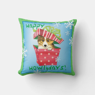 Happy Howlidays Sheltie Cushion