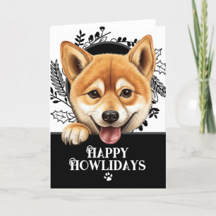 Happy Howlidays Shiba Inu Dog Christmas Holiday Card