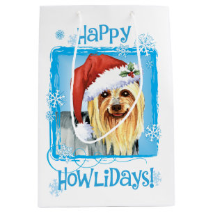 Happy Howlidays Silky Terrier Medium Gift Bag