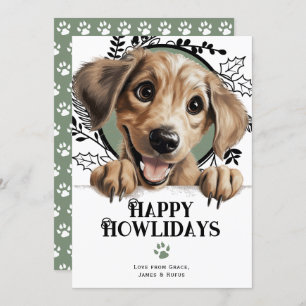 Happy Howlidays Sloughi Dog Christmas Holiday Card