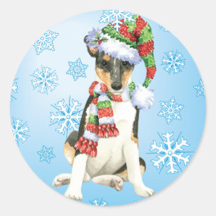 Happy Howlidays Smooth Collie Classic Round Sticker