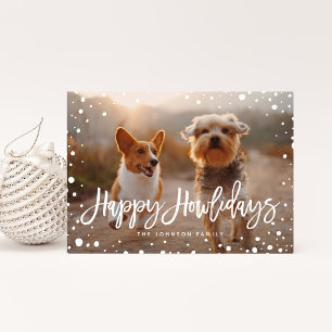 Happy Howlidays Snow   Pet Christmas Photo Holiday Card