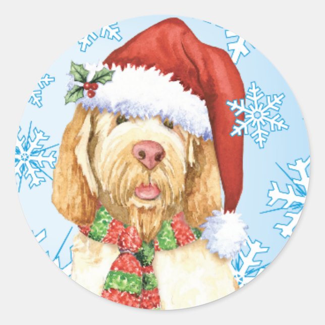 Happy Howlidays Spinone Italiano Classic Round Sticker (Front)