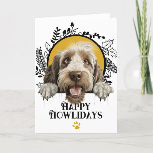 Happy Howlidays Spinone Italiano Dog Christmas Holiday Card
