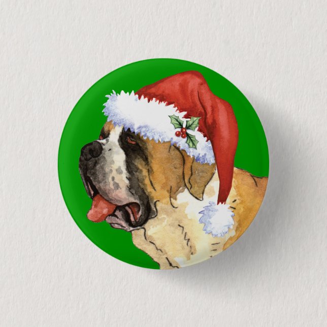 Happy Howlidays St. Bernard 3 Cm Round Badge (Front)