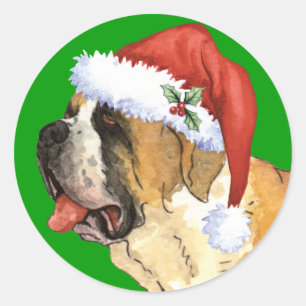 Happy Howlidays St. Bernard Classic Round Sticker