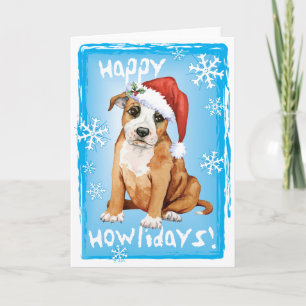 Happy Howlidays Staffordshire Bull Terrier Holiday Card