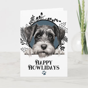 Happy Howlidays Standard Schnauzer Dog Christmas Holiday Card