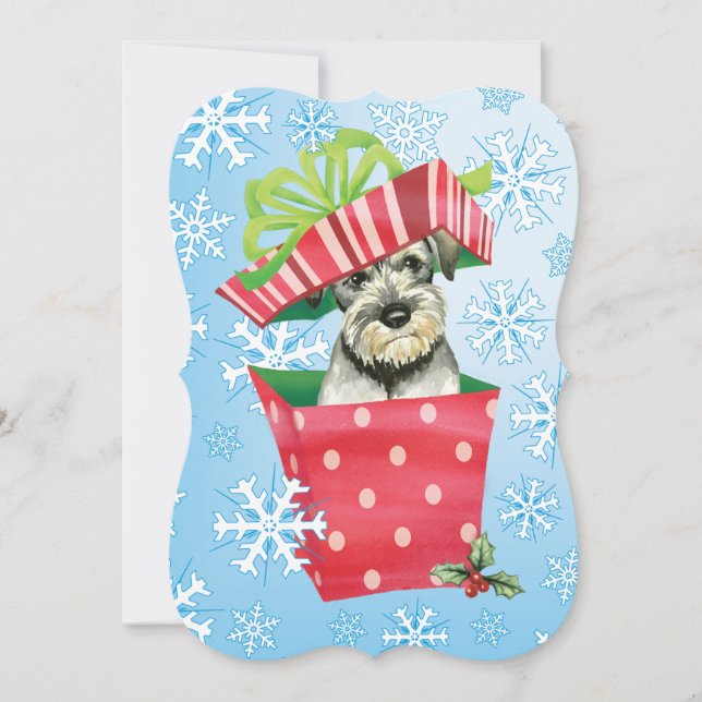 Happy Howlidays Standard Schnauzer Holiday Card (Front)