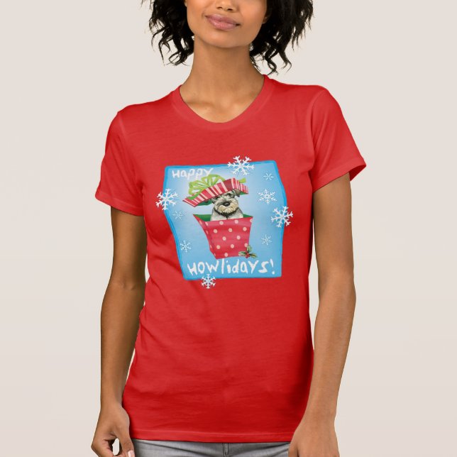 Happy Howlidays Standard Schnauzer T-Shirt (Front)