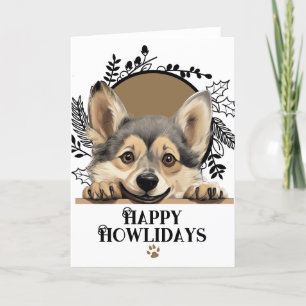Happy Howlidays Swedish Vallhund Dog Christmas Holiday Card