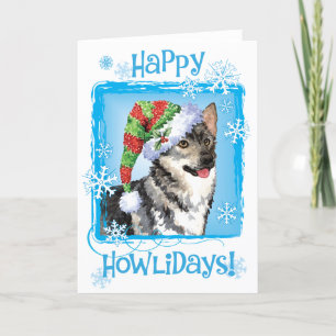 Happy Howlidays Swedish Vallhund Holiday Card