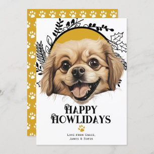 Happy Howlidays Tibetan Spaniel Dog Christmas Holiday Card