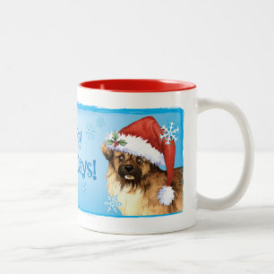 Happy Howlidays Tibetan Spaniel Two-Tone Coffee Mug