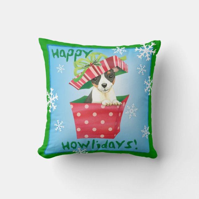 Happy Howlidays Toy Fox Terrier Cushion (Front)