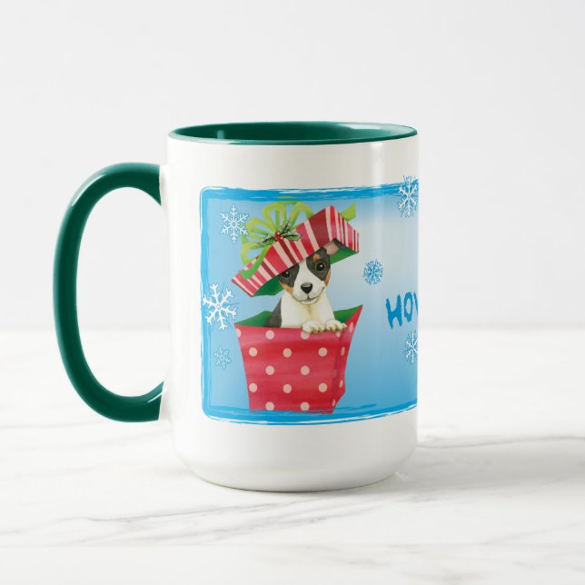 Happy Howlidays Toy Fox Terrier Mug (Left)