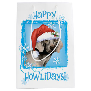 Happy Howlidays Weimaraner Medium Gift Bag