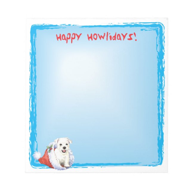 Happy Howlidays Westie Notepad (Front)