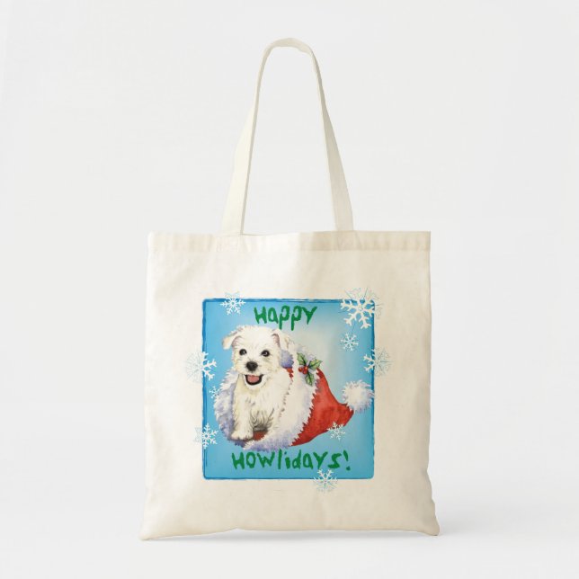 Happy Howlidays Westie Tote Bag (Front)