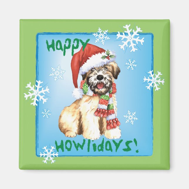 Happy Howlidays Wheaten Magnet (Front)