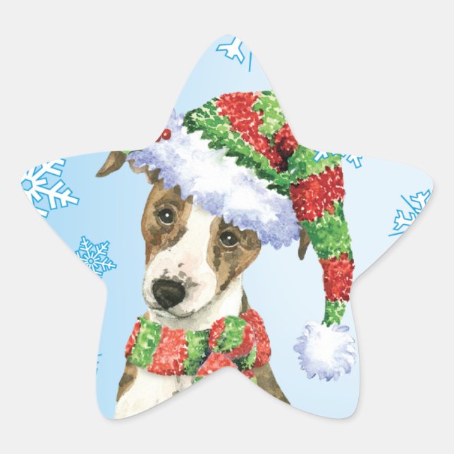 Happy Howlidays Whippet Star Sticker (Front)