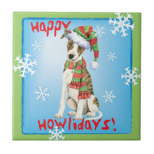 Happy Howlidays Whippet Tile