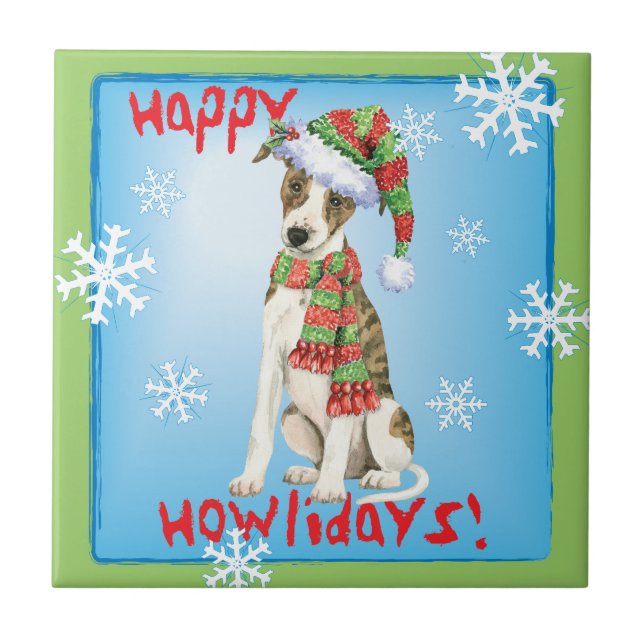 Happy Howlidays Whippet Tile (Front)
