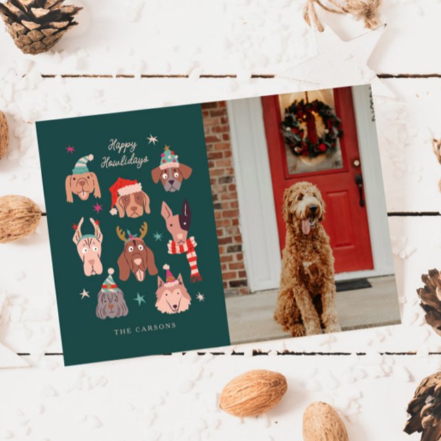 Happy Howlidays Winter Dogs Photo Christmas Holiday Card (Creator Uploaded)