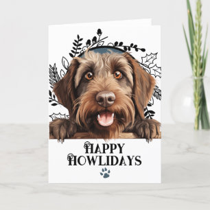 Happy Howlidays Wirehaired Pointing Griffon Dog Holiday Card