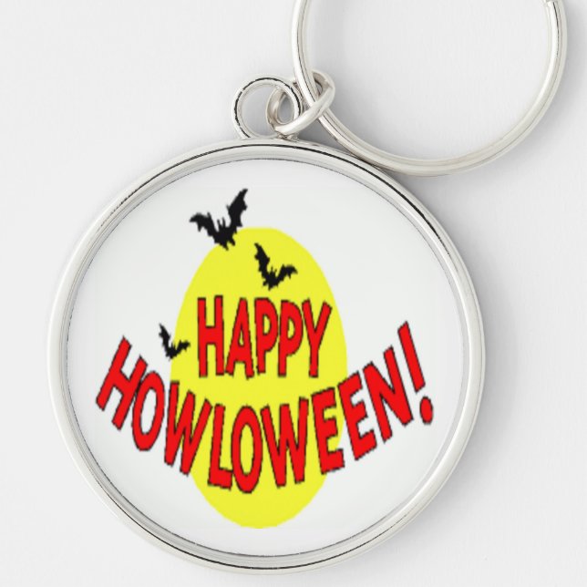 "HAPPY HOWLOWEEN" BATS KEY RING (Front)