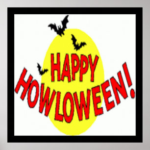 "HAPPY HOWLOWEEN" BATS POSTER