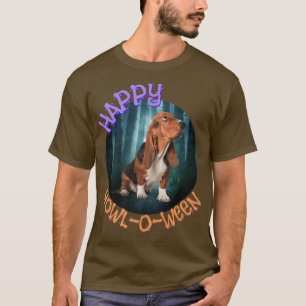 Happy Howloween Cute Funny Basset hound Halloween  T-Shirt