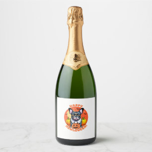 Happy Howloween French Bulldog frenchie dog hallow Sparkling Wine Label