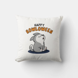 Happy Howloween Funny Dog Pun Cushion