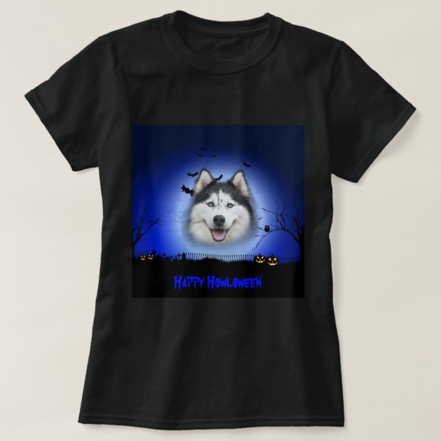Happy Howloween Husky T-Shirt (Design Front)
