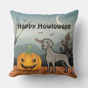 Happy Howloween Weimaraner Cushion