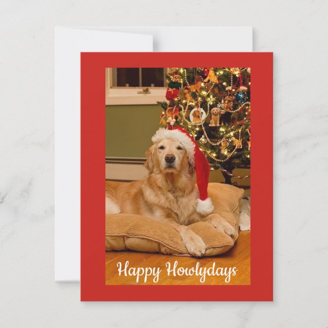 Happy Howlydays Christmas Card for Dog Lovers (Front)