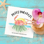 Happy Huladays Crab Tropical Beach Christmas Napkin<br><div class="desc">Infuse your festive celebrations with a splash of tropical humour with these 'Happy Huladays Crab Tropical Beach Napkins' featuring a cute crab hula dancing in the sun by the ocean waves, ready to bring a smile to your guests' faces. These napkins are the perfect blend of holiday cheer and beachy...</div>