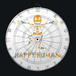 Happy human skeleton ceramic tile dartboard<br><div class="desc">Happy human skeleton</div>