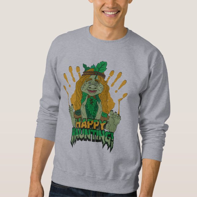 Happy Hunting Retro Hunter Graphic Sweatshirt (Front)