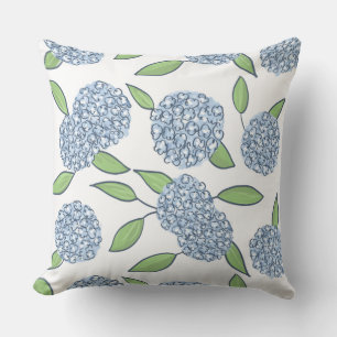 Happy Hydrangeas Preppy Coastal Decor Cushion