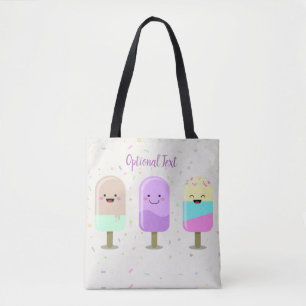 Happy Ice Cream Smiling Bars & Popsicles Tote Bag