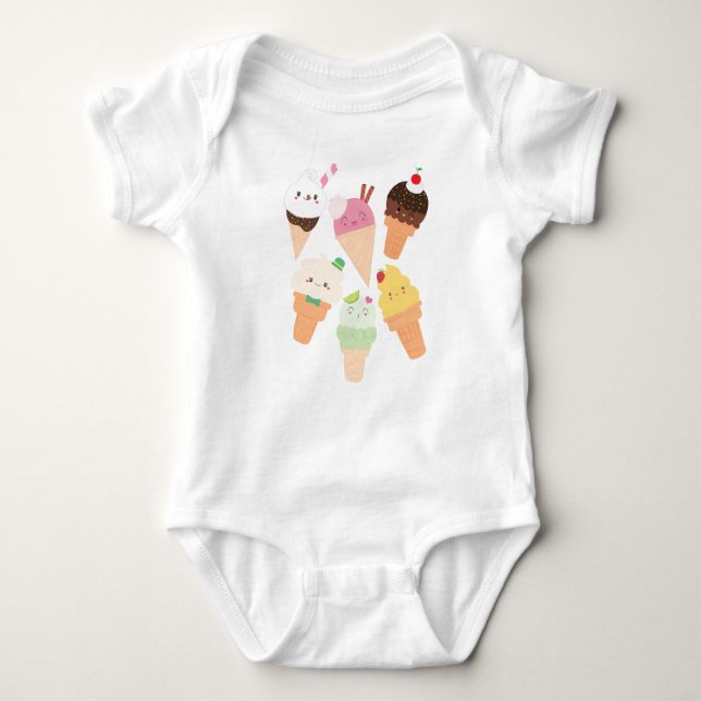 Happy Ice Creams Baby Bodysuit (Front)