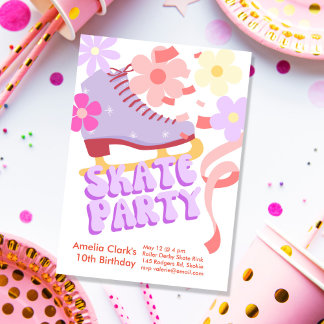 Happy Ice Skate Party Invitation