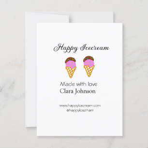 Happy Icecream add name website social media  Postcard