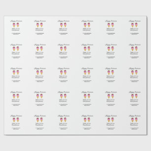Happy Icecream add name website social media Wrapping Paper