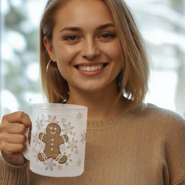 Happy Iced Gingerbread Man Frosted Snowflakes Mug (Creator Uploaded)