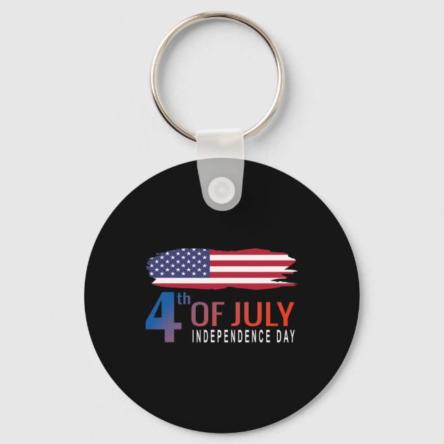 Happy Independence Day 2023 American Flag For Men  Key Ring (Front)