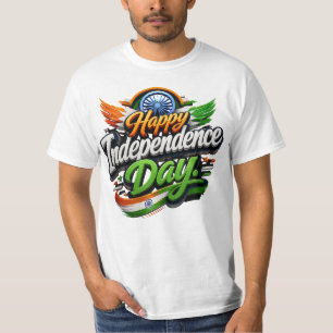 Happy Independence Day 3D India Flag Patriotic T-Shirt