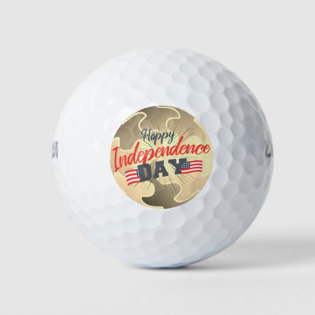 Happy Independence Day - 4th of July Gift Golf Balls (Front)